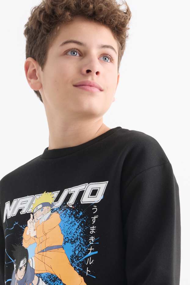 Enfants garçons - Lot de 2 - Naruto - sweat et sweat à capuche - beige clair