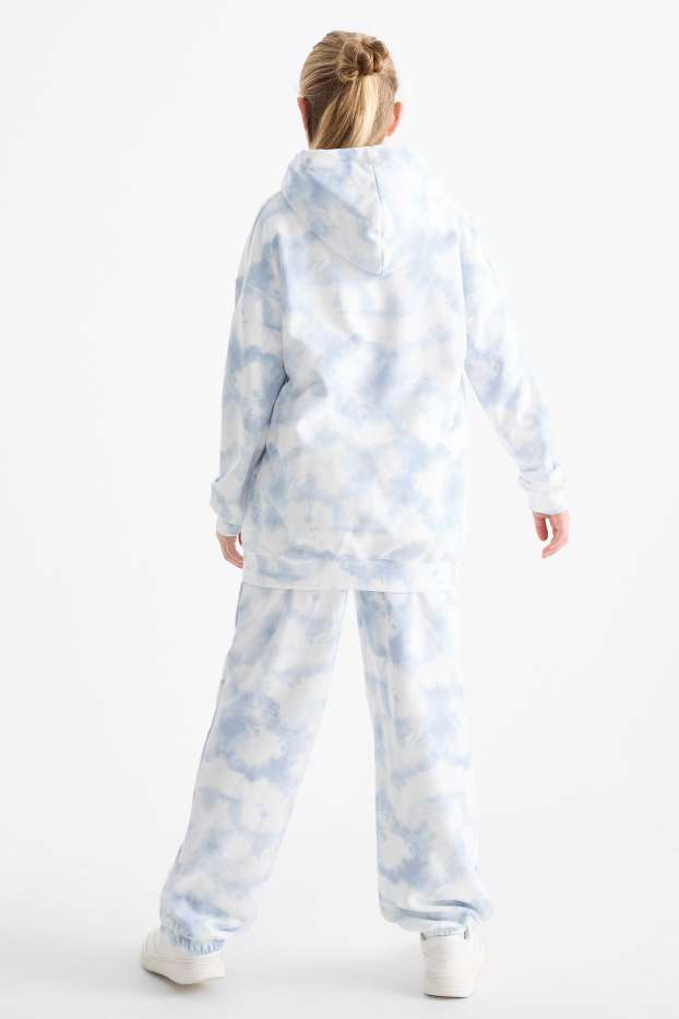 Nena - Lilo & Stitch - conjunt - dessuadora amb caputxa i pantalons de xandall - 2 peces - blanc / blau clar
