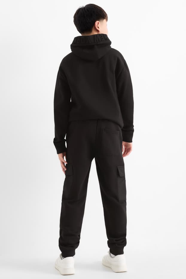 Kinder Jungen - Cargo-Jogginghose - schwarz