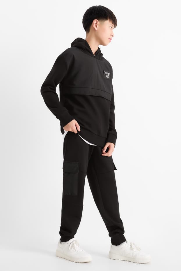 Kinder Jungen - Cargo-Jogginghose - schwarz