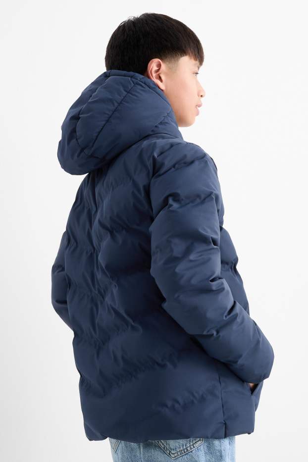 Bambini - Giacca trapuntata con cappuccio - idrorepellente - blu scuro