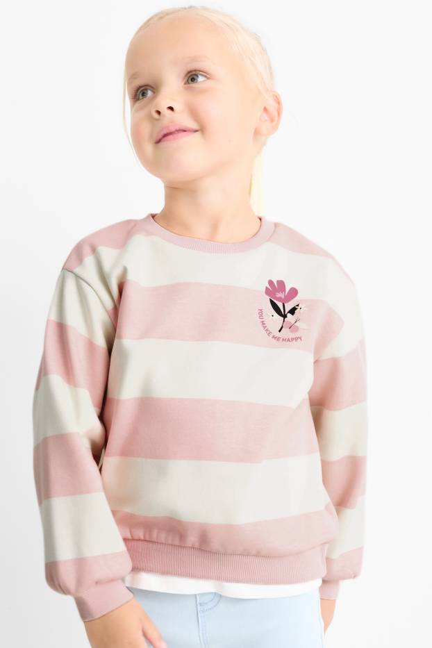 Kinder Mädchen - Multipack 2er - Blume - Sweatshirt - cremeweiss