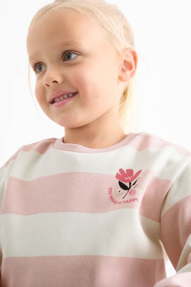 Kinder Mädchen - Multipack 2er - Blume - Sweatshirt - cremeweiss
