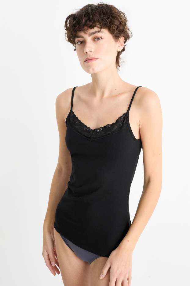 Donna - Confezione da 2 - canotta - grigio / nero