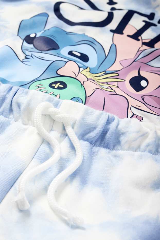 Nena - Lilo & Stitch - conjunt - dessuadora amb caputxa i pantalons de xandall - 2 peces - blanc / blau clar