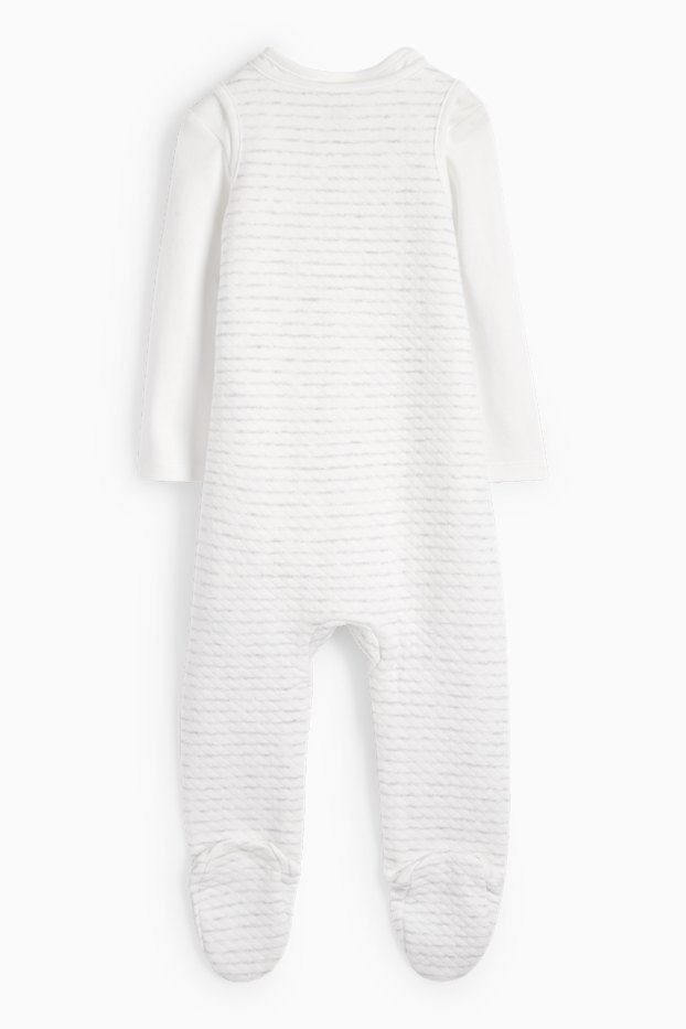 Unisex - Motiv medvídka - souprava dětského overalu - 2dílná - bílá