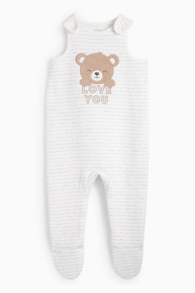 Unisex - Motiv medvídka - souprava dětského overalu - 2dílná - bílá