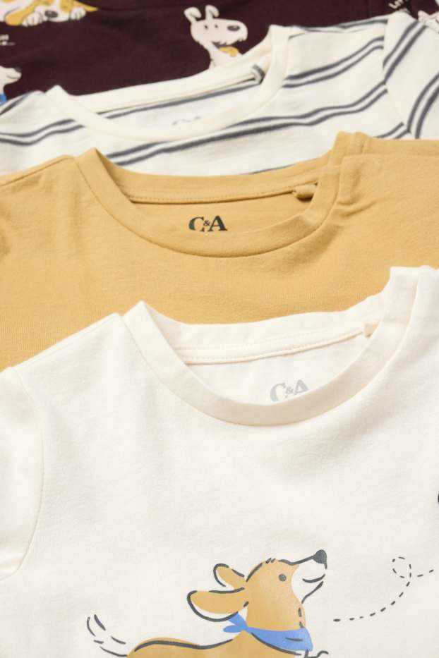 Bebeluși - băieți - Multipack 4 buc. - cățeluși - tricou cu mânecă lungă bebeluși - alb-crem