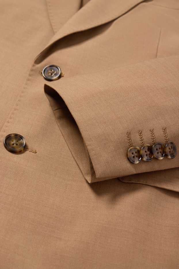 Hommes - Veste de costume - regular fit - Flex - laine vierge mélangée - marron
