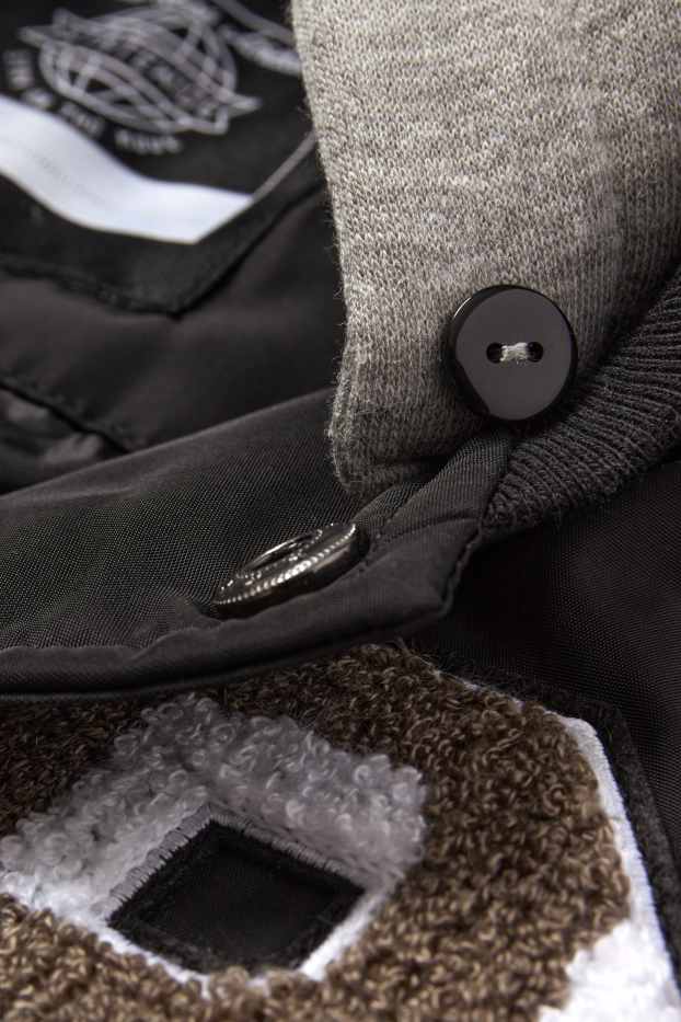 Kinder Jungen - Collegejacke mit Kapuze - schwarz