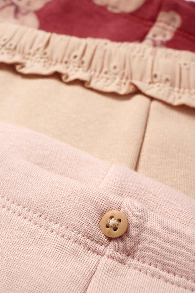 Bébés filles - Lot de 3 - oursons - leggings doublés - rose