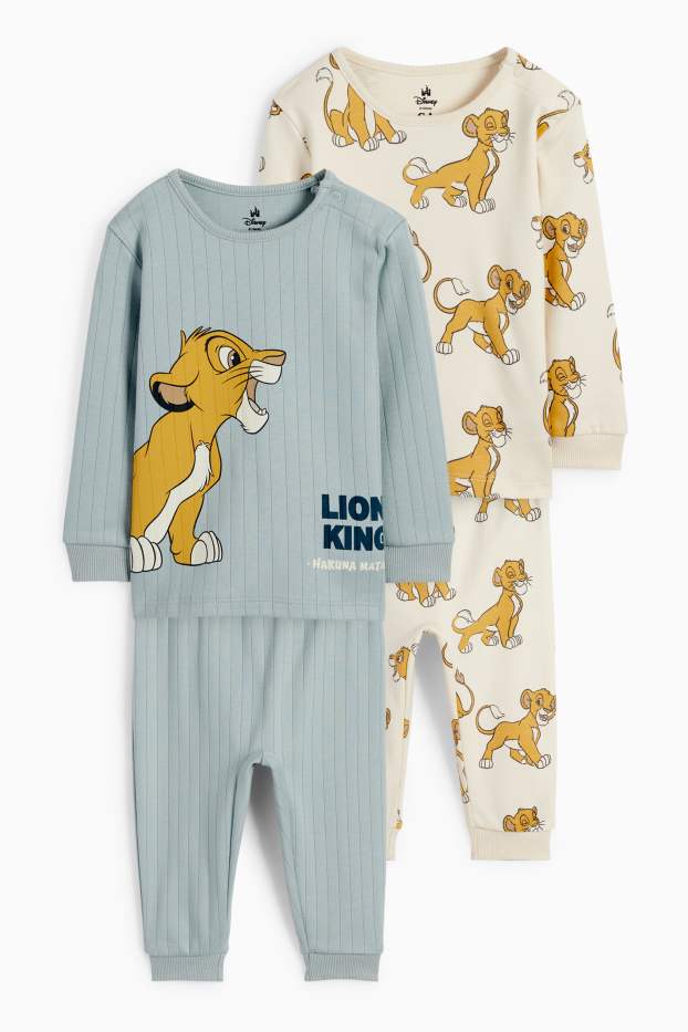 Neonati - Confezione da 2 - Il Re Leone - pigiama neonati - 4 pezzi - grigio