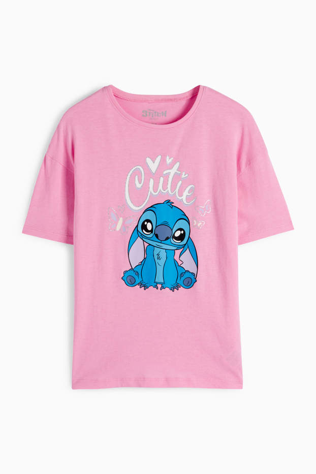 Bambine - Lilo & Stitch - camicia da notte - fucsia