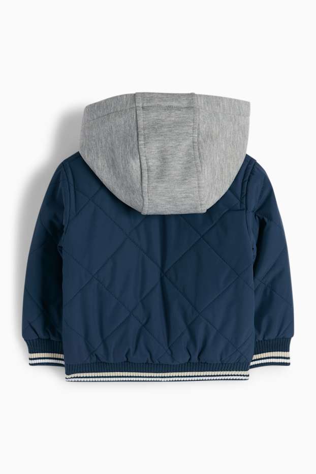 Bébés garçons - Veste style campus pour bébé à capuche - bleu foncé