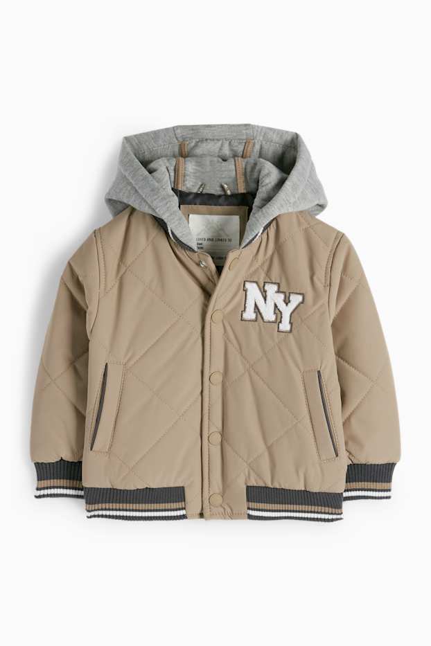 Baby Jungen - Baby-Collegejacke mit Kapuze - beige
