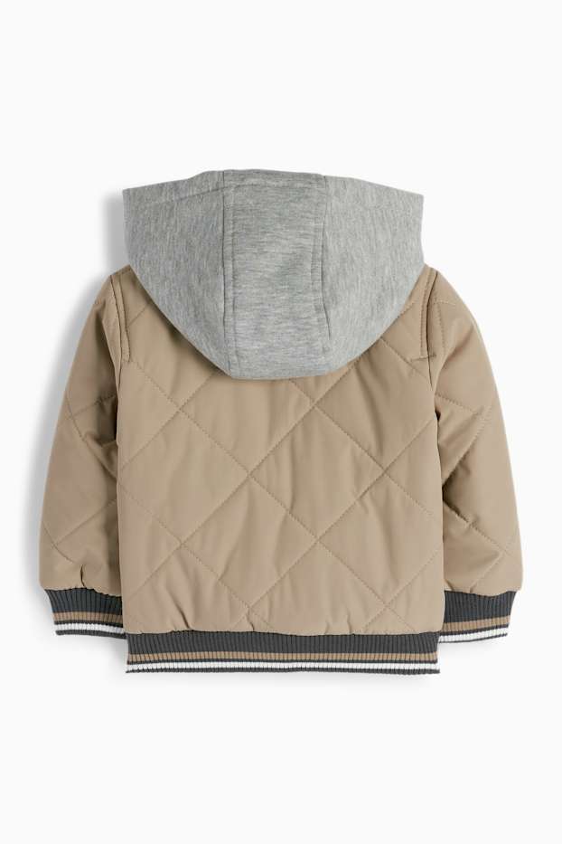 Baby Jungen - Baby-Collegejacke mit Kapuze - beige