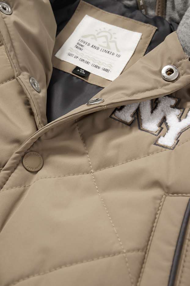 Baby Jungen - Baby-Collegejacke mit Kapuze - beige