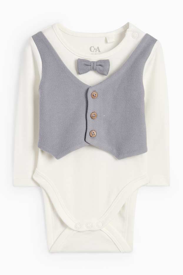 Baby Jungen - Baby-Outfit - 2 teilig - blau / weiss