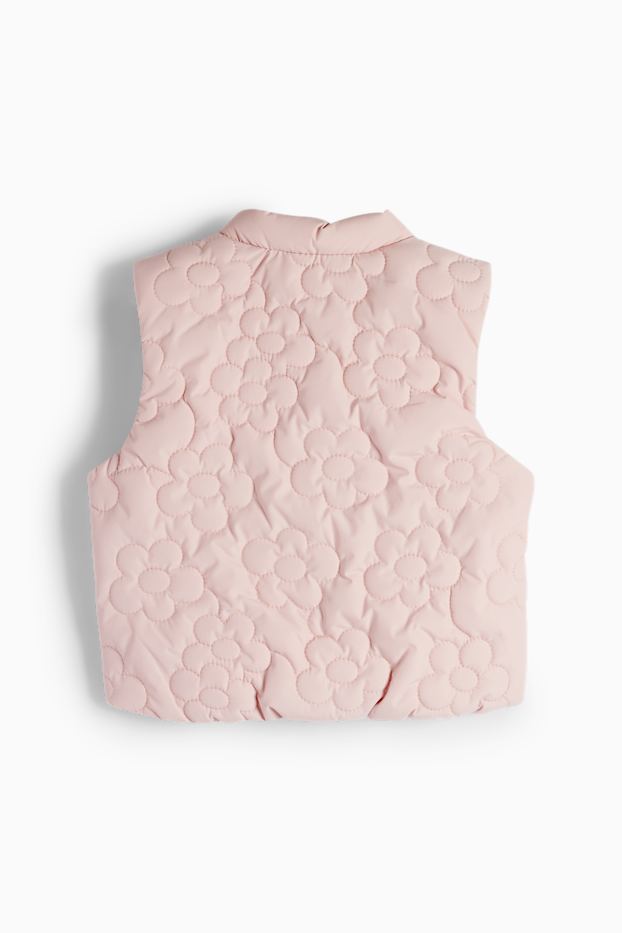 Baby Mädchen - Baby-Steppweste - wasserabweisend - geblümt - rosa