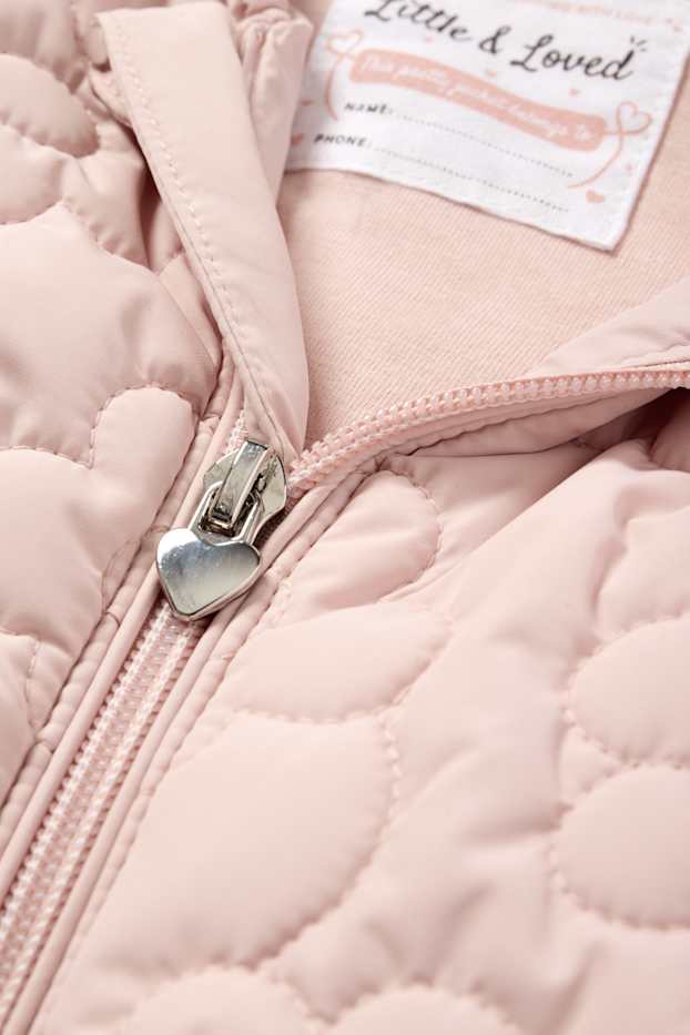 Baby Mädchen - Baby-Steppweste - wasserabweisend - geblümt - rosa