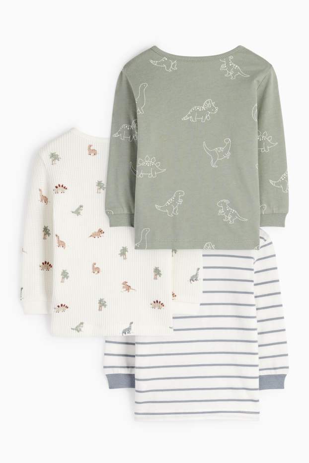 Baby Jungen - Multipack 3er - Dino - Baby-Sweatshirt - grün