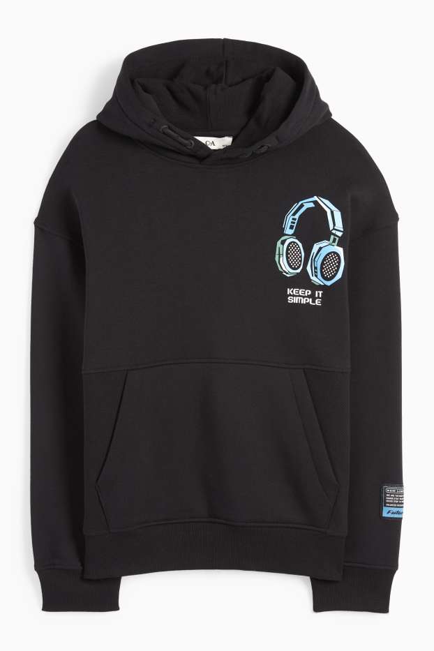 Kinderen: jongens - Headset - hoodie - zwart