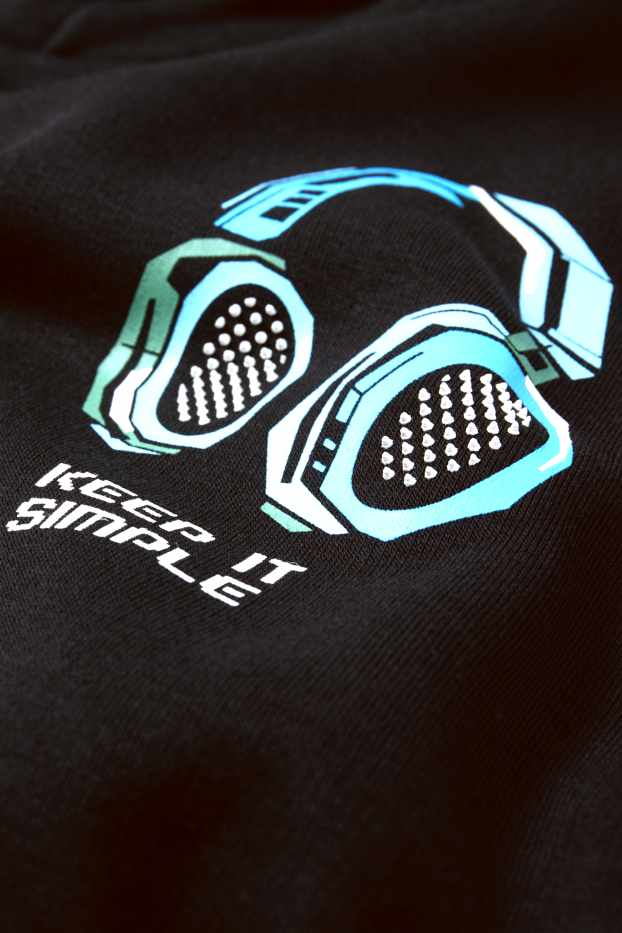 Kinderen: jongens - Headset - hoodie - zwart