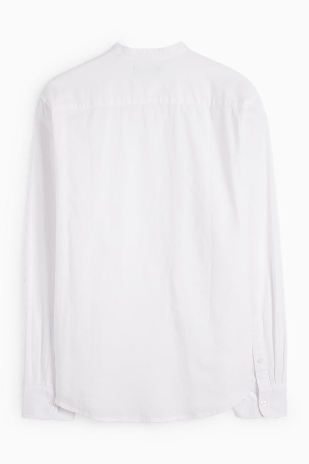 Pánské - Košile - regular fit - stojáček - bílá