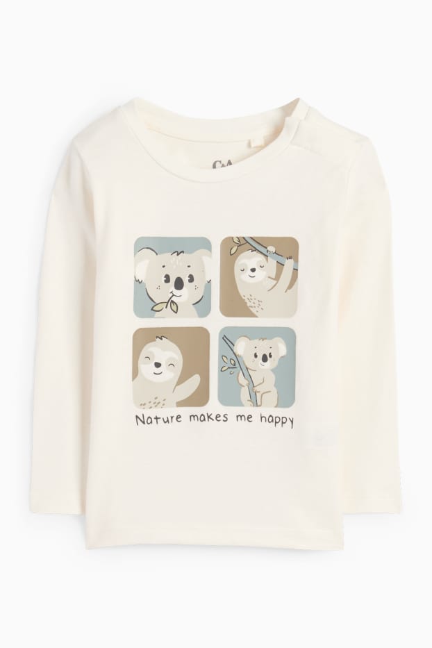 Baby: jongens - Koala en luiaard - baby-outfit - 3-delig - crème wit