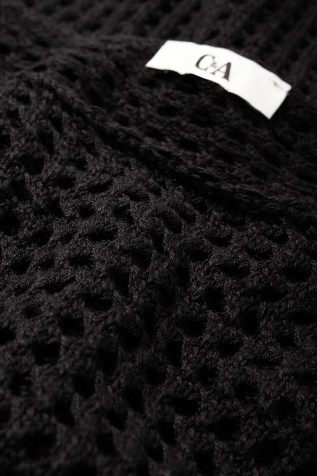 Femei - Pulover crop - negru
