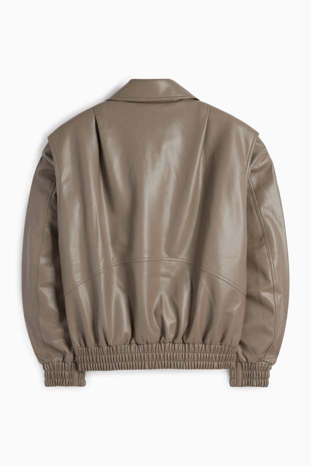 Damen - Blouson - Lederimitat - hellbraun