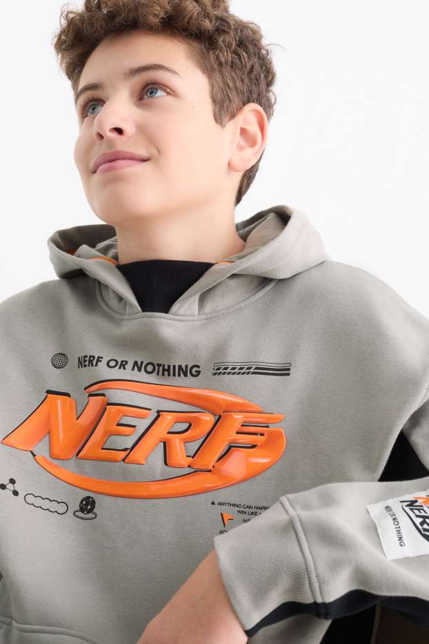 Kinderen: jongens - NERF - hoodie - grijs