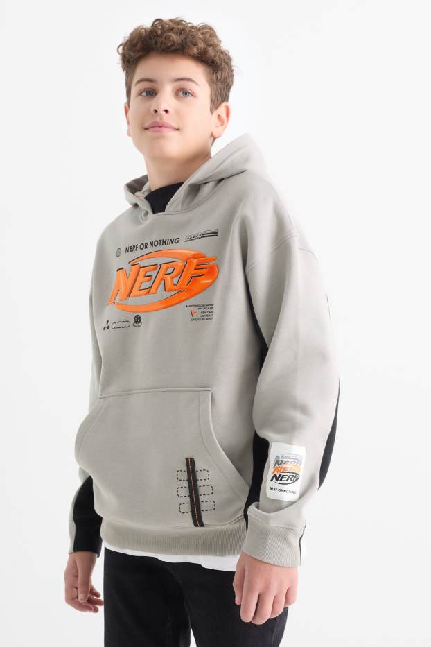Kinderen: jongens - NERF - hoodie - grijs