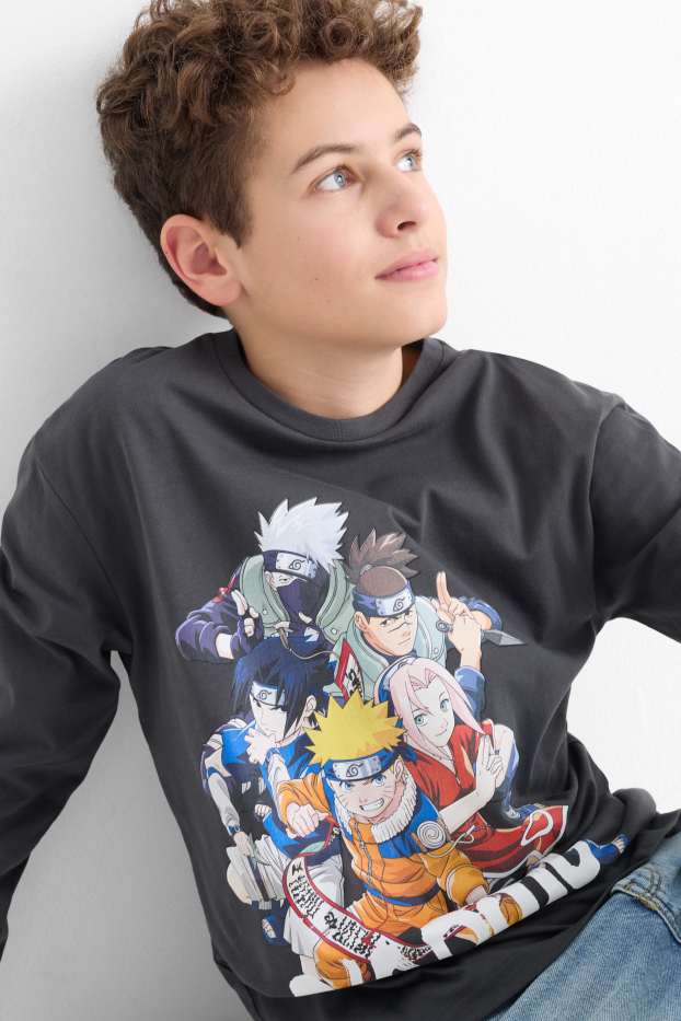 Děti - chlapci - Multipack 3 ks - Naruto - tričko s dlouhým rukávem - světle béžová
