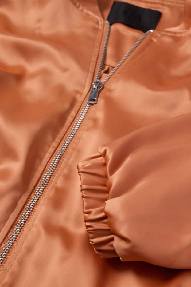 Women - Satin bomber jacket - orange