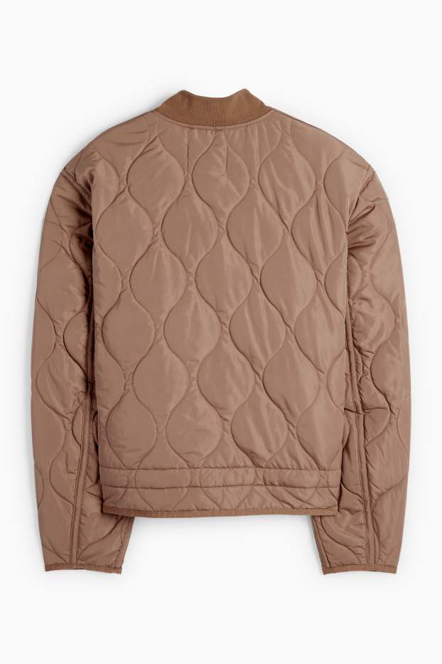 Dames - Gewatteerde jas - waterafstotend - taupe