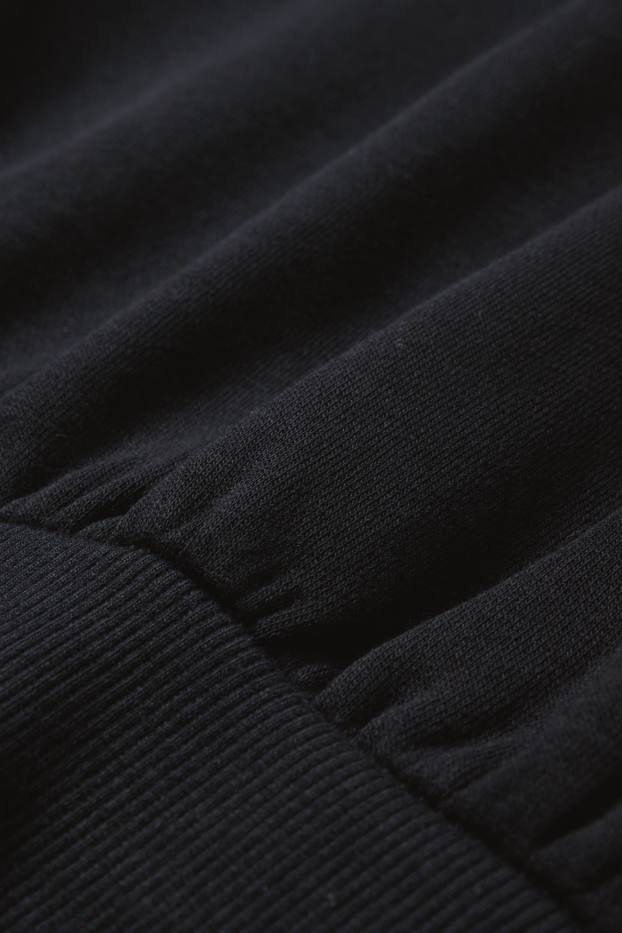 Femmes - Sweat court à capuche - noir