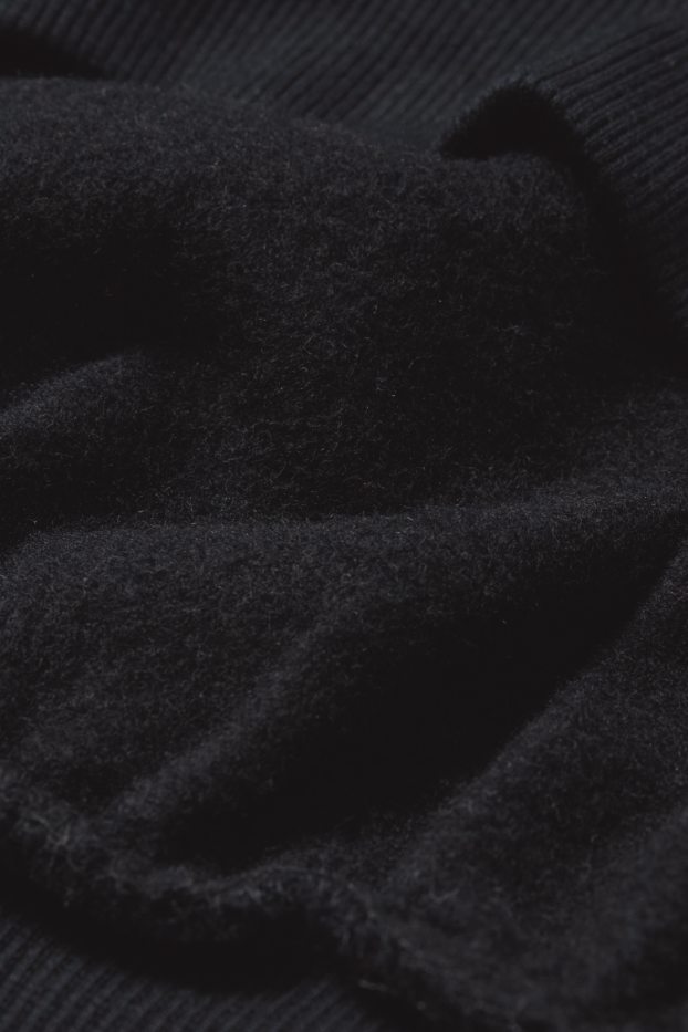 Femmes - Sweat court à capuche - noir