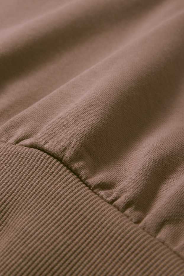 Femmes - Sweat court à capuche - marron