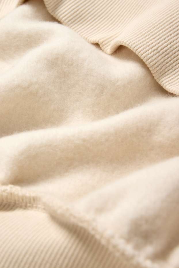 Femmes - Sweat court à capuche - beige clair