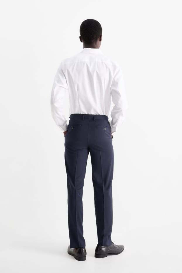 Bărbați - Pantaloni modulari din lână pură - regular fit - albastru închis