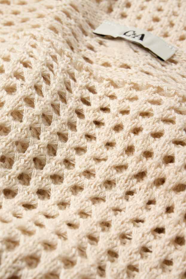 Femei - Pulover crop - bej deschis
