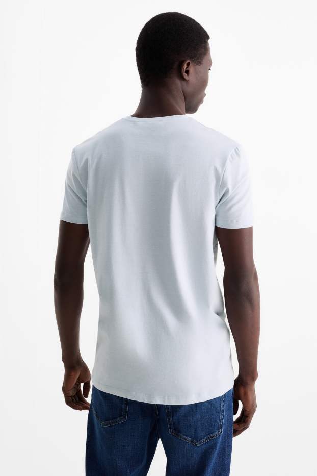 Heren - T-shirt - slim fit - Flex - lichtblauw