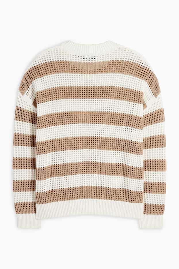 Uomo - Maglione - righe - beige