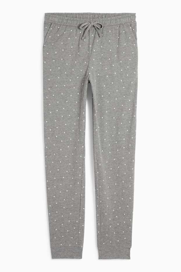 Femmes - Bas de pyjama - à pois - gris