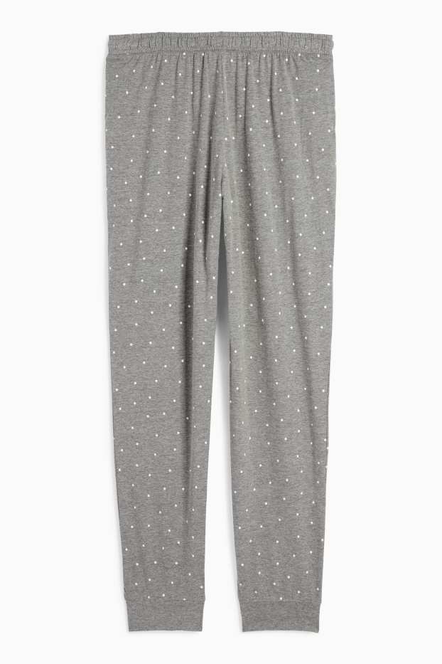 Femmes - Bas de pyjama - à pois - gris