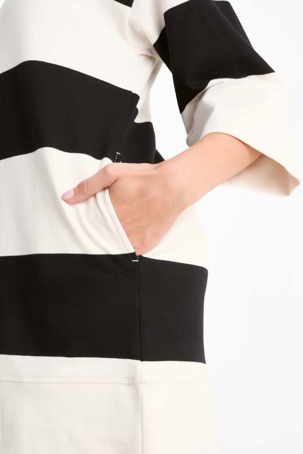 Women - Sweatshirt dress - striped - cremewhite