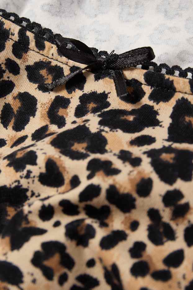 Femei - Tricou cu mânecă lungă - imprimeu de leopard - bej
