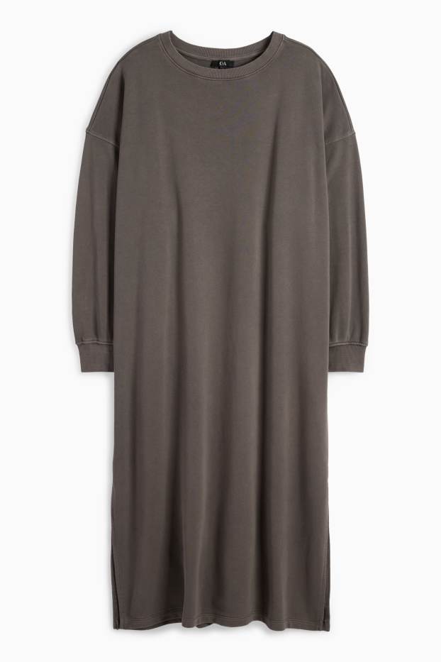 Women - Sweatshirt dress - dark brown