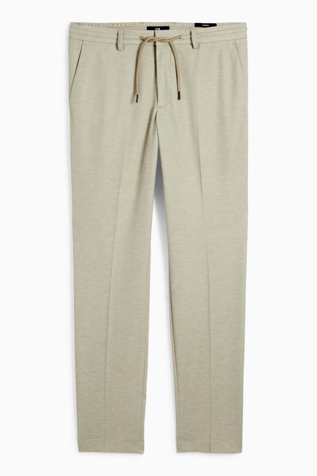 Home - Pantalons combinables - slim fit - texturats - beix